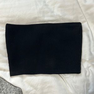 Babaton Black Ribbed Tube Top